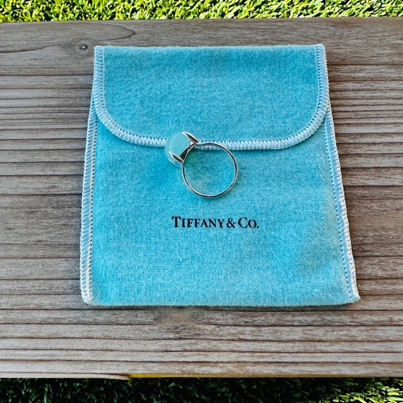 RARE LARGE Tiffany & Co Chrysoprase Sugar Stacks Ring in Silver, sz 10 - Picture 6 of 8